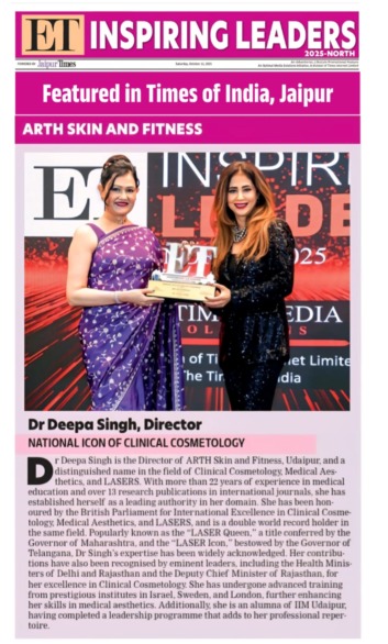 Times of India features Dr. Deepa Singh as National Icon of Clinical Cosmetology in ET Inspiring Leaders